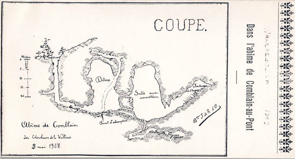 Grotte de Comblain Plan Vandebosch 1909